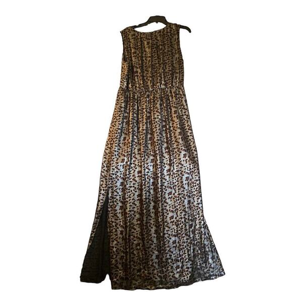 Villa Clothes Women's Leopard Print Sleeveless Maxi Dress Size XL Scoop Neck - Picture 1 of 10